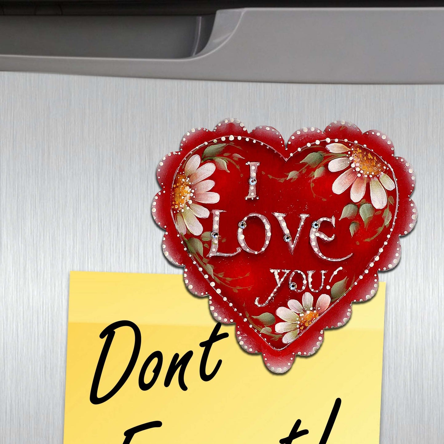 Hearts of Love Decorative Wooden Magnets Set of 6 - Family Love Decor - 8090128G-S6-1