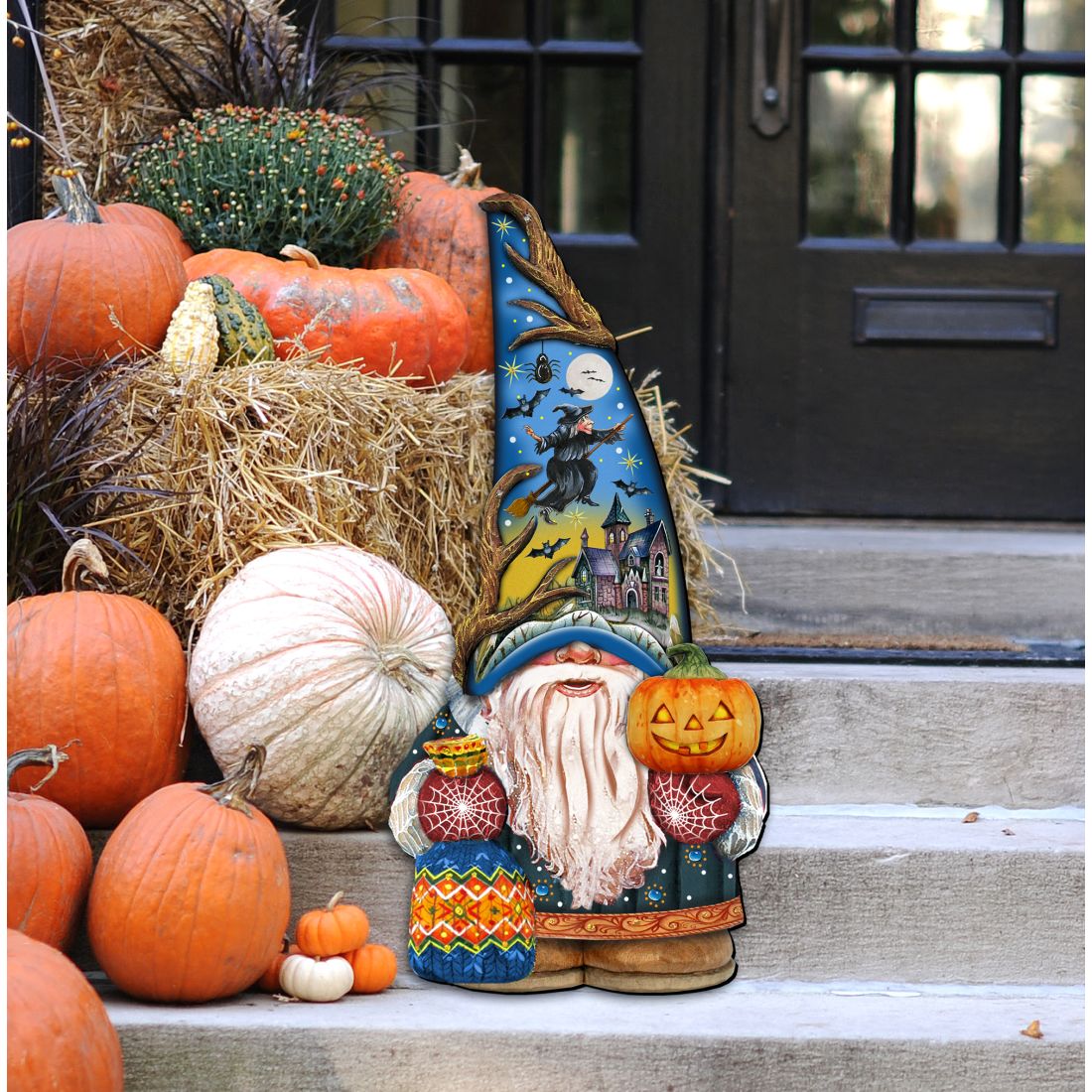 Halloween Gnome Door Decor by G. DeBrekht - Thanksgiving Halloween Decor - 8611016H-1