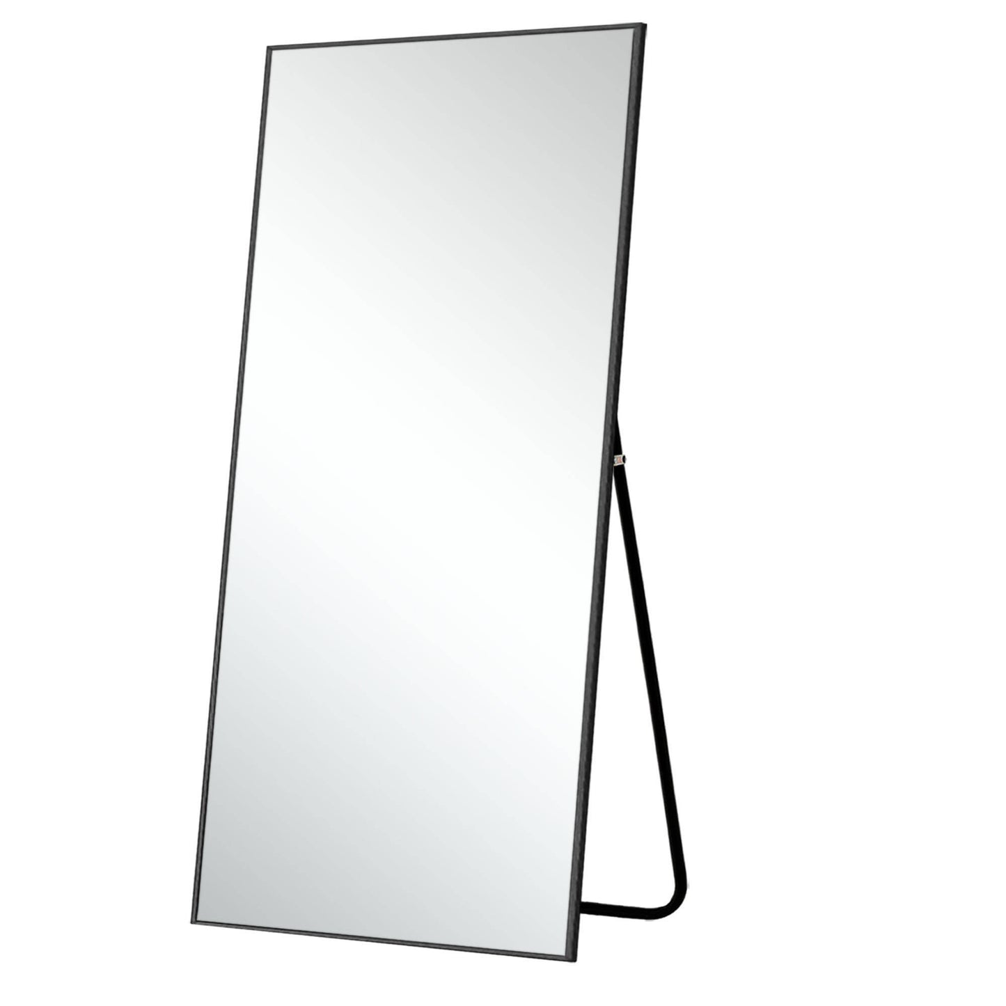 71" Black Metal Framed Leaning or Hanging Full Length Mirror-0