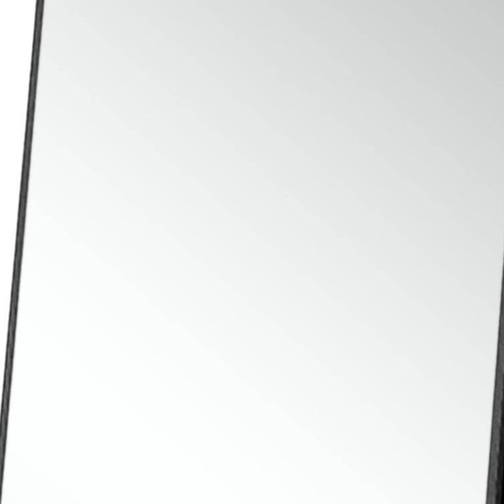 71" Black Metal Framed Leaning or Hanging Full Length Mirror-7
