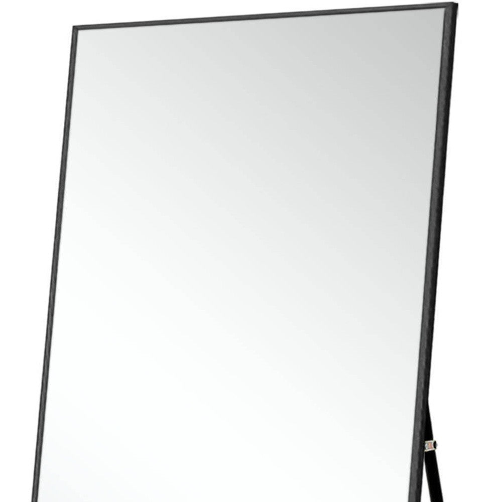 71" Black Metal Framed Leaning or Hanging Full Length Mirror-5