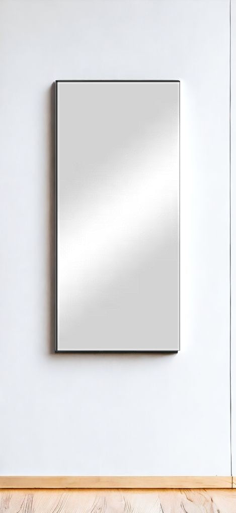 71" Black Metal Framed Leaning or Hanging Full Length Mirror-3