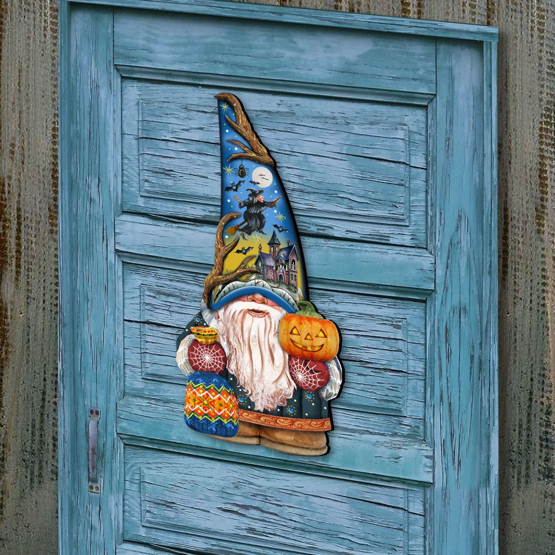 Halloween Gnome Door Decor by G. DeBrekht - Thanksgiving Halloween Decor - 8611016H-3