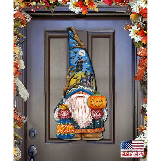 Halloween Gnome Door Decor by G. DeBrekht - Thanksgiving Halloween Decor - 8611016H-0