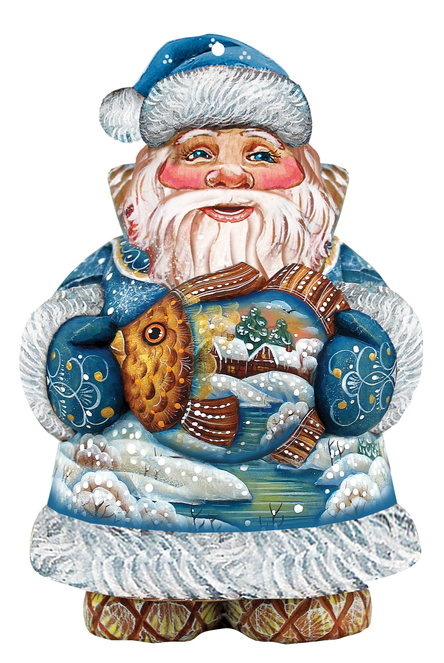 Goldfish Santa Christmas Door Decor by G. DeBrekht - Christmas Santa Snowman Decor - 8118201H-4