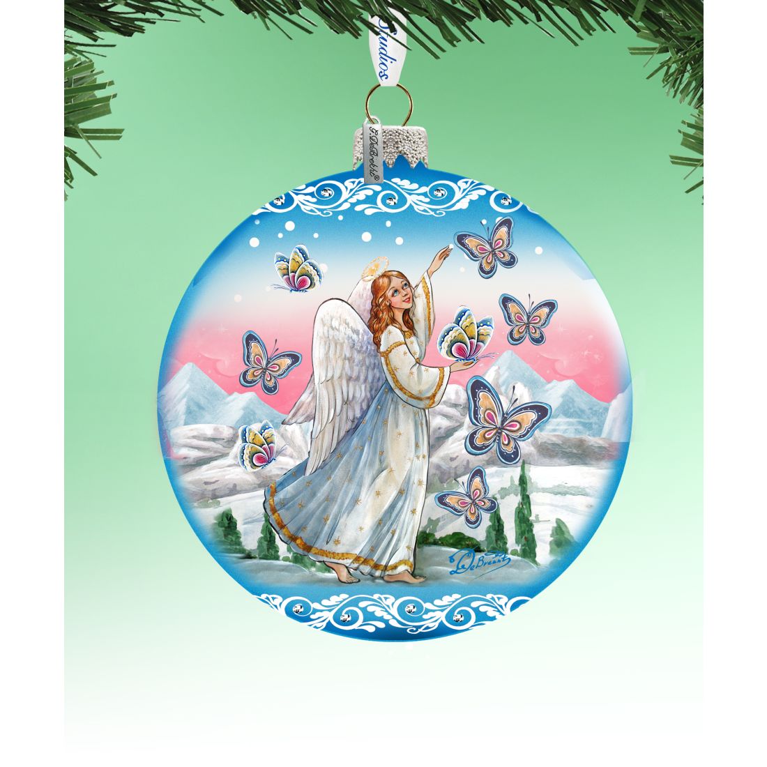 Serenity Angel Glass Ornament Limited Edition by G. DeBrekht - Christmas Decor - 73885-1