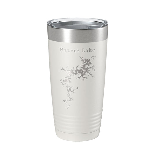 Beaver Lake Map Tumbler Travel Mug Insulated Laser Engraved Coffee Cup Arkansas 20 oz